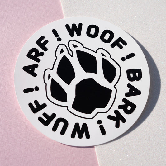 WOOF BARK! Sticker