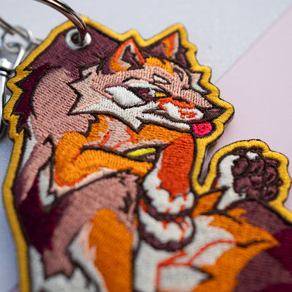 Coyote Embroidered Keychain