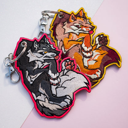 Coyote Embroidered Keychain