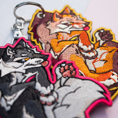 Coyote Embroidered Keychain