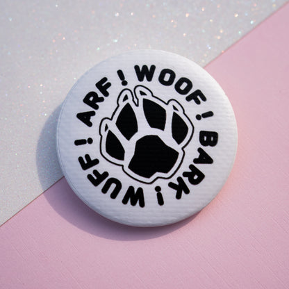 WOOF BARK! Button Badge