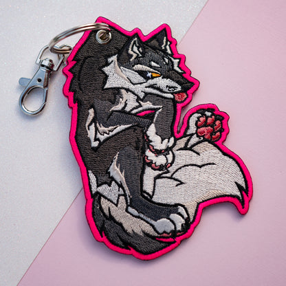 Wolf Embroidered Keychain